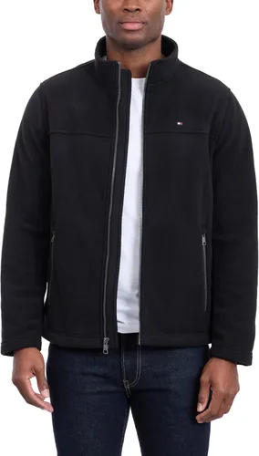 Vista 2 de Tommy Hilfiger Chaqueta de forro polar clásica con cremallera frontal para hombre Negro
