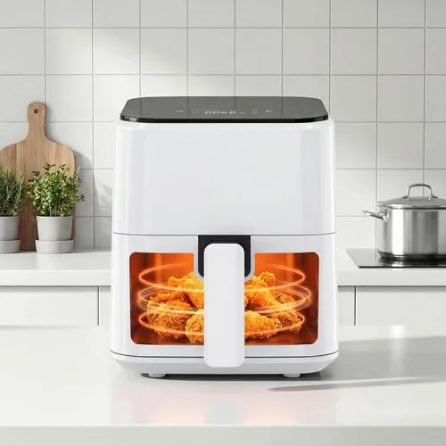 Vista 7 de Sweetcrispy Freidora de aire, freidora digital compacta de 3 cuartos de galón con apagado automático, comidas rápidas y fáciles en minutos con cesta