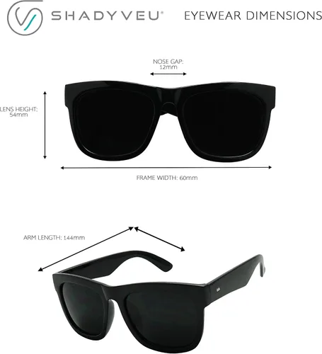 Vista 5 de ShadyVEU Super Dark Black Lens Flat Top Square Oversize Migraine Shades Blackout Gafas de sol Retro