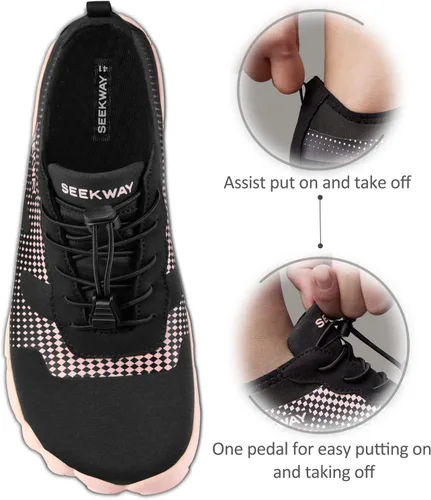 Vista 5 de SEEKWAY Zapatos de agua para hombres y mujeres adultos, secado rápido, calcetines acuáticos descalzos para playa, natación, río, piscina, lago
