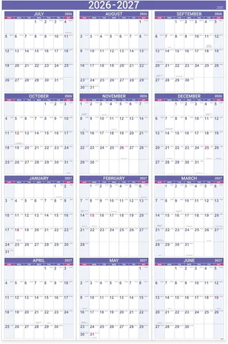 Vista 13 de 2026-2027 Yearly Wall Calendar - Calendar 2026-2027, July 2026 - June 2027