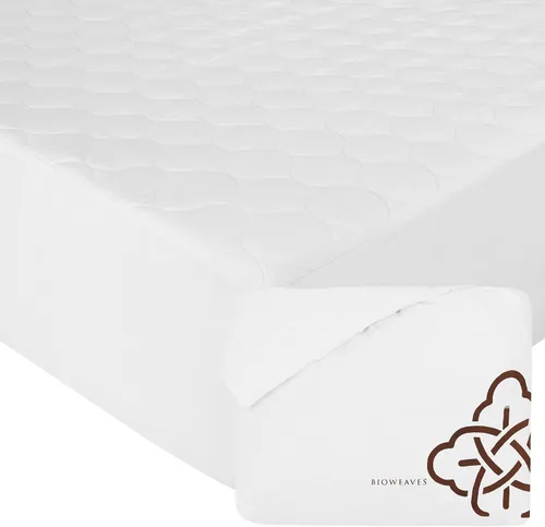 Vista 8 de Bioweaves Funda de colchón 100% algodón orgánico, protector de colchón acolchado con guata de algodón suave, bolsillo de 20 pulgadas de profundidad