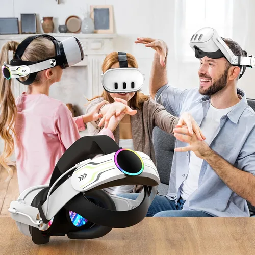 Vista 7 de Bioherm Head Strap with Battery for MetaOculus Quest 3, 10000mAh Battery Pack for Extended 8 Hrs of Playtime, Fast Charging VR Power, Adjustable