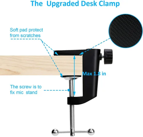 Vista 4 de Soporte de Micrófono Wave 1, Brazo de Boom Profesional Compatible con Micrófono USB de Condensador Elgato Wave 1 por SUNMON