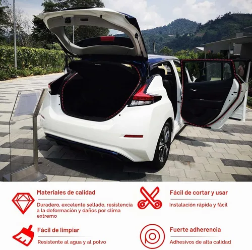 Vista 6 de Pangda Tira de sellado de 4 m en forma de D de goma para clima, espuma autoadhesiva, tira de sello de EPDM para reducción de ruido, impermeable y a