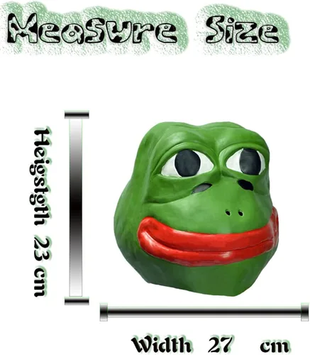 Vista 5 de LEKA NEIL Máscara de rana novedosa para Halloween, fiesta de cosplay, máscara de animales de látex, cabeza completa para adultos, verde