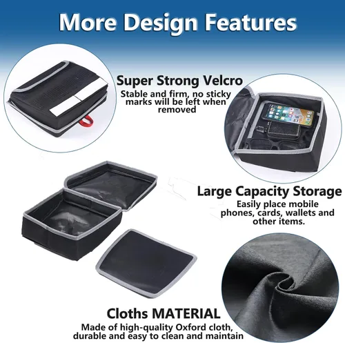 Vista 3 de Sekhyna Caja de almacenamiento de control central para automóvil compatible con Chevrolet Corvette C7 2014-2019, caja organizadora de asiento
