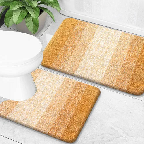Vista 21 de OLANLY - Juego de tapetes para baño de 2 piezas, de microfibra, suaves y absorbentes, antideslizantes, lavables a máquina y para secadora, felpudos