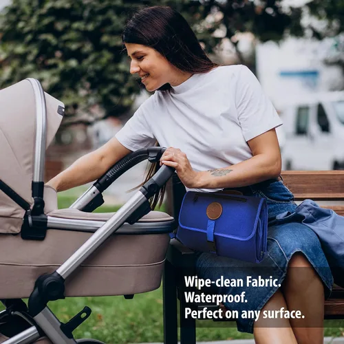 Vista 6 de Cambiador portátil para bebé – Cambiador de pañales portátil – Impermeable, plegable y fácil de limpiar, cambiador de bebé de viaje – Bolsa