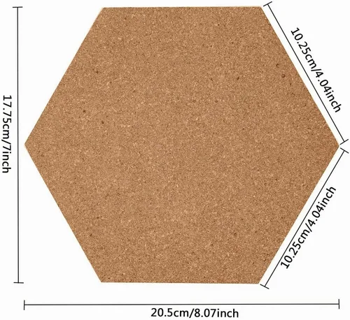 Vista 2 de HBlife - Tablón de anuncios autoadhesivo con diseño hexagonal de corcho, 10