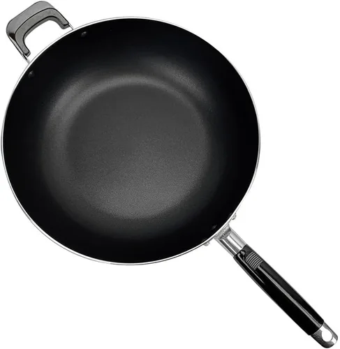 Vista 3 de Sartén antiadherente de aluminio de 13.5 pulgadas, sartén para cocinar huevos, mango lateral