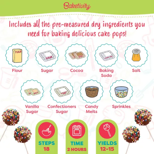 Vista 3 de Baketivity Cake Pop Baking Kit with Stand, No Mold or Maker Needed