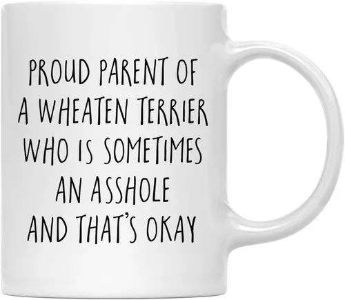 Vista 8 de Andaz Press Funny Dog - Taza de café de 11 onzas, regalo de broma, orgulloso padre de un afenpinscher que es a veces un gilipollas y eso está bien