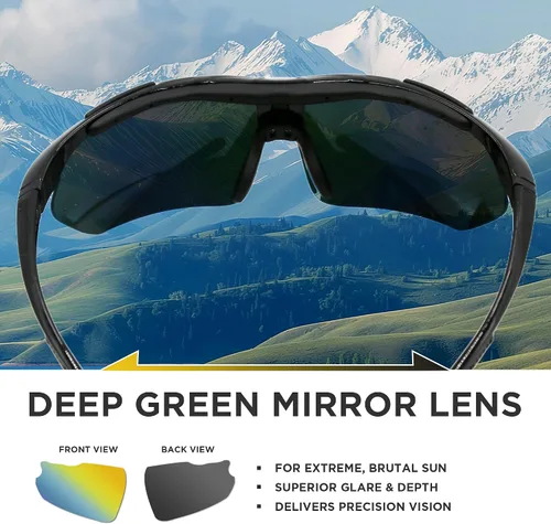 Vista 4 de Cycling Sunglasses for Men Women Youth, Wrap Around Sports Sunglasses for Running Climbing Bike Baseball Softball Golf