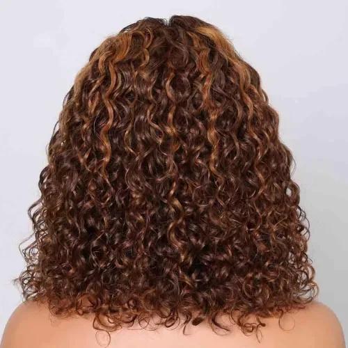 Vista 3 de Peluca de cabello Remy brasileño ondulado 4/30, cabello Remy brasileño prearrancado de 13 x 6, peluca de encaje frontal HD, sin pegamento, peluca