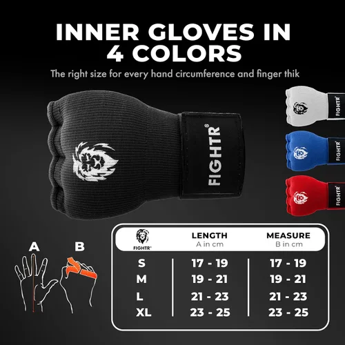 Vista 2 de FIGHTR® Guantes interiores premium con gel - Envoltura rápida y mayor estabilidad Vendas de gel para boxeo, MMA, Muay Thai y artes marciales