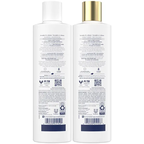 Vista 2 de Dove Champú y acondicionador, lavanda y terapia de daño por volumen – Productos para el cabello voluminizador para mujeres con cabello fino y plano