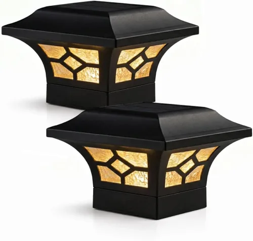 Vista 10 de Classy Caps Kingston - Juego de 8 tapas solares para postes de 2 x 2, 2.5 x 2.5, 3 x 3 pulgadas (negro)