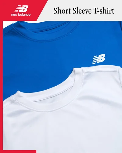 Vista 2 de New Balance Camisetas para niños, paquete de 2 camisetas deportivas de manga corta con cuello redondo para niños, ropa deportiva para niños