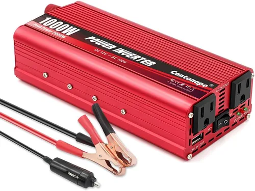 Vista 9 de Cantonape 1000W/2000W (Peak) - Inversor de corriente de auto DC 12 V a 110 V AC convertidor con pantalla LCD enchufe AC Dual y cargador USB dual