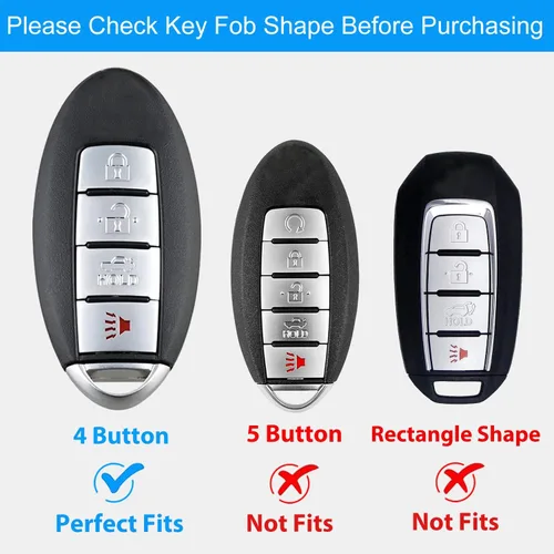 Vista 2 de OLLEN Funda para llavero de TPU de 4 botones con anillo sin tornillos, apta para Nissan Altima Sentra Maxima Murano Rogue Armada Pathfinder, funda