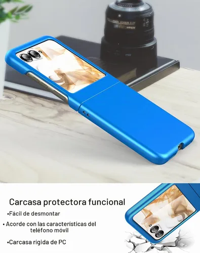 Vista 3 de Foluu Funda delgada para Motorola Razr 2024/2025 [No compatible con Razr Plus 2024], con protector de pantalla frontal integrado, policarbonato mate