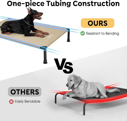 Vista 3 de Veehoo Cama elevada resistente para perros, cama elevada con malla Teslin lavable y transpirable, pies de silicona antideslizantes, cuna refrescante