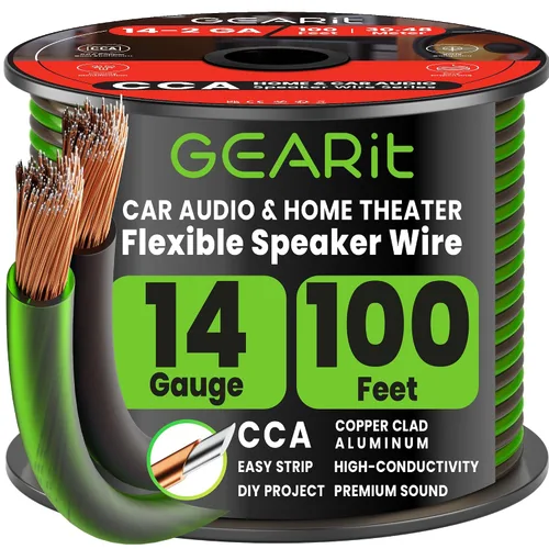 Vista 15 de GEARit - Cable de altavoz de calibre 14 de 20 pies, cable de altavoz 14/2 Negro