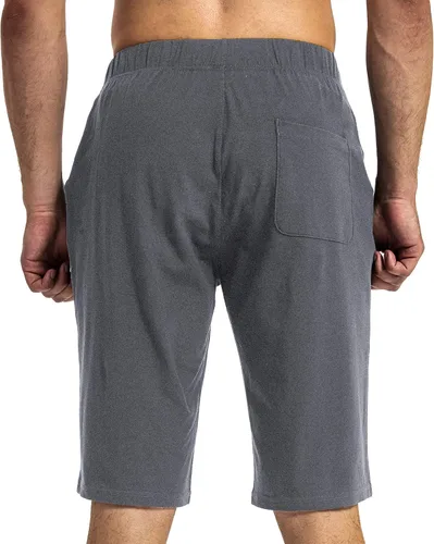 Vista 3 de HARTPOR Pantalones cortos de algodón para hombre de 12 pulgadas de largo, pantalones cortos de yoga para entrenamiento, pijama atlética, pantalones