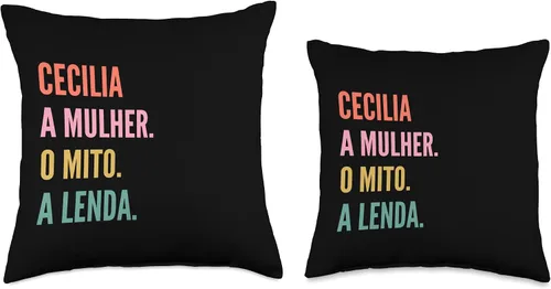 Vista 3 de Divertido diseño portugués de nombre - Almohada de tiro Cecilia
