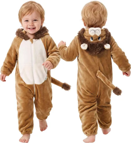 Vista 7 de LOLANTA Disfraz unisex de animal para bebé, niños y niñas, enterizo con Pingüino