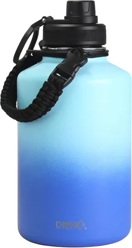 Vista 37 de Drinco - Botella de agua de acero inoxidable con boquilla, tapa aislada al vacío, botella de agua de doble pared, de boca ancha