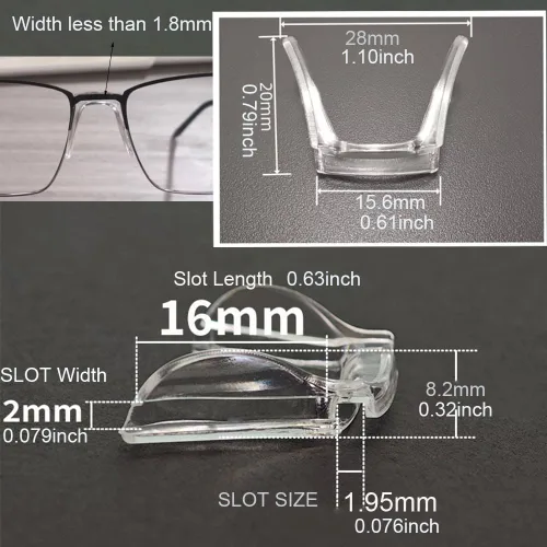 Vista 3 de Soporte integrado TR de la nariz del puente de la silla de montar de la lente del marco de los vidrios de la placa 1PC Placa Gafas Marco Gafas