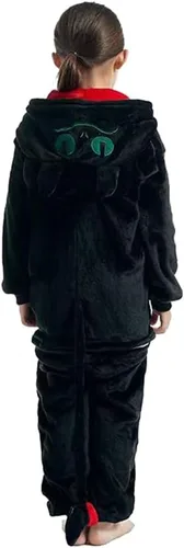 Vista 6 de Yakogy Disfraz de gorila para cosplay, disfraz de dragón oscuro para niños y niñas, overol de Halloween
