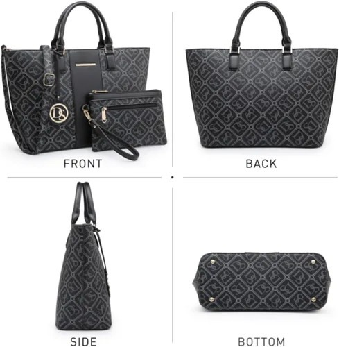 Vista 5 de DASEIN - Bolsa de mano para mujer, bolsa tipo bandolera, asa superior, bolsa plana para trabajar