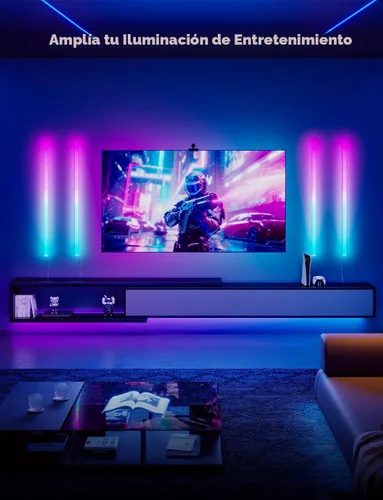 Vista 2 de Govee Glide - Luces de pared, luz LED RGBIC, luz inteligente para juegos compatible con SmartThings, barra de luces RGB, luces de pared LED