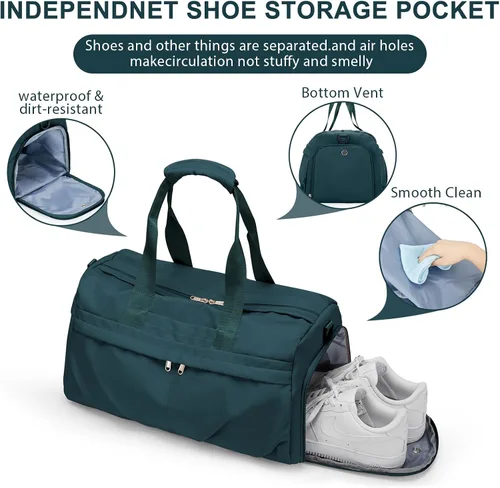 Vista 4 de Bolsa de viaje para gimnasio, bolsa de hombro para mujer, bolsa de hombro para fin de semana