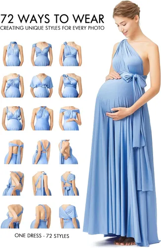 Vista 2 de Vestido de maternidad para sesión de fotos, vestido de baby shower, vestido de maternidad de talla grande, vestido largo infinito, vestido