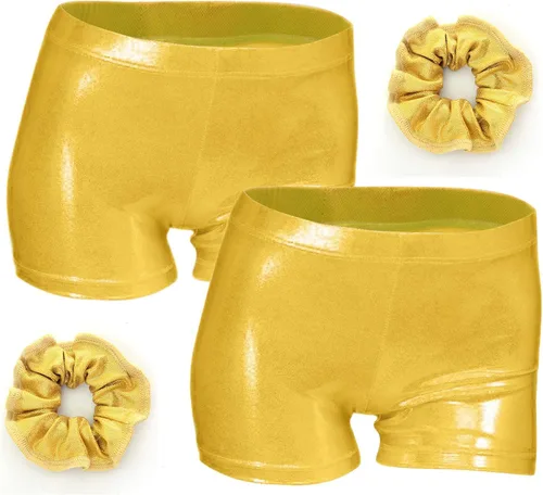 Vista 8 de Shorts de gimnasia para niñas y chicas con brillo, para danza, acrobacias o deportes, de 2-14 años 2 unidades azul profundo