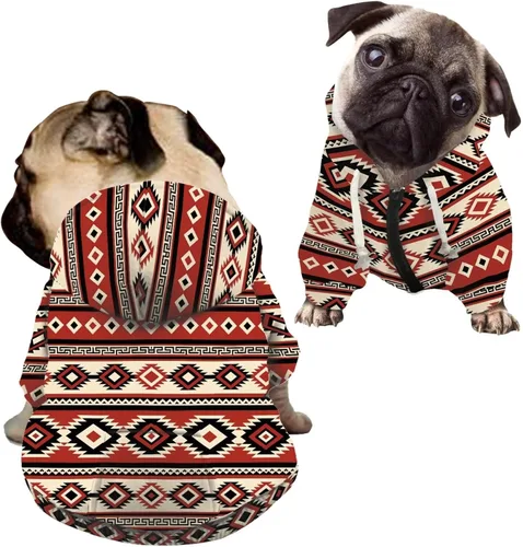 Vista 14 de Howilath Sudaderas con la bandera estadounidense para perros medianos, abrigo de invierno con diseño de pata de cachorro, ropa cálida con capucha