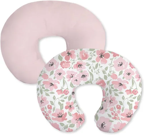 Vista 17 de Little Grape Land Juego de 2 fundas de almohada de algodón para lactancia, suaves y transpirables, extraíbles para almohadas de alimentación, fundas