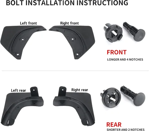 Vista 2 de Solapas de barro Jawjut, compatibles con Tesla Model Y 2023 2024, accesorios de protección contra salpicaduras, no requiere taladrar, negro