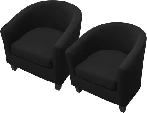Vista 9 de WOMACO 2 fundas para silla de club, fundas elásticas impresas para sillón y bañera redonda con funda de cojín, parte inferior elástica, protector