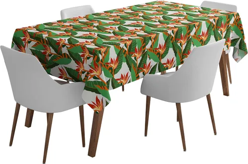 Vista 8 de Mantel cuadrado para interiores y exteriores de 58 x 58 pulgadas, mantel cuadrado impermeable para mesa de patio, manteles de primavera/verano
