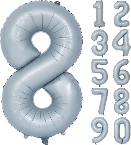 Vista 63 de Globos de 40 pulgadas con números de caramelo, papel de aluminio de helio, globos de látex de Mylar para fiesta de cumpleaños, decoración digital 0
