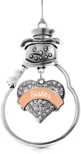 Vista 181 de Colgante de plata con diseño de Detroit con forma de corazón y muñeco de nieve con circonitas cúbicas