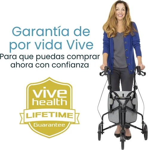 Vista 8 de Vive Mobility Andador de 3 ruedas - Andador de tres ruedas para personas mayores - Ligero, plegable, estrecho, resistente - para hombres y mujeres