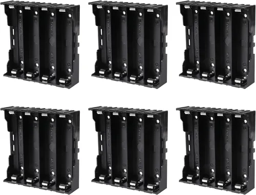 Vista 9 de 6 unids 18650 caja de batería titular 2 ranuras x 3.7 V 18650 caja de almacenamiento de batería, en paralelo negro baterías clip caja con pin