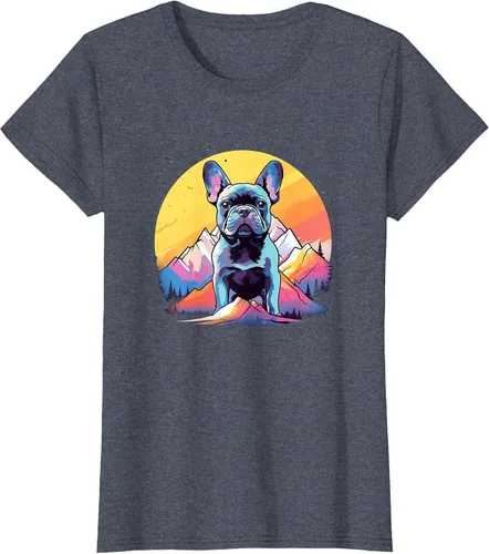 Vista 65 de French Bulldog Dog Men Women Kids T-Shirt Asphalt Grey