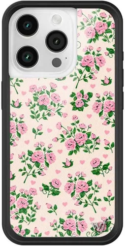 Vista 28 de Wildflower - Fundas compatibles con Apple iPhone 15 Pro Protector de goma negro, certificado de prueba de caída de 4 pies, propiedad de mujeres